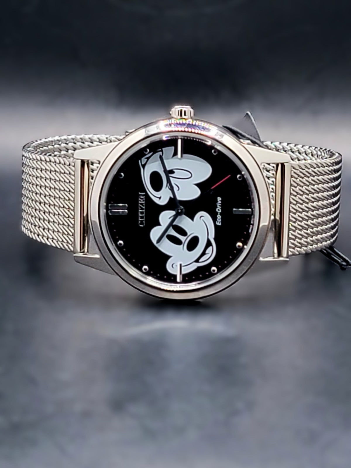 CITIZEN ECO-DRIVE MICKEY MOUSE Men's Stainless Steel Mesh Watch 40MM BRAND NEW