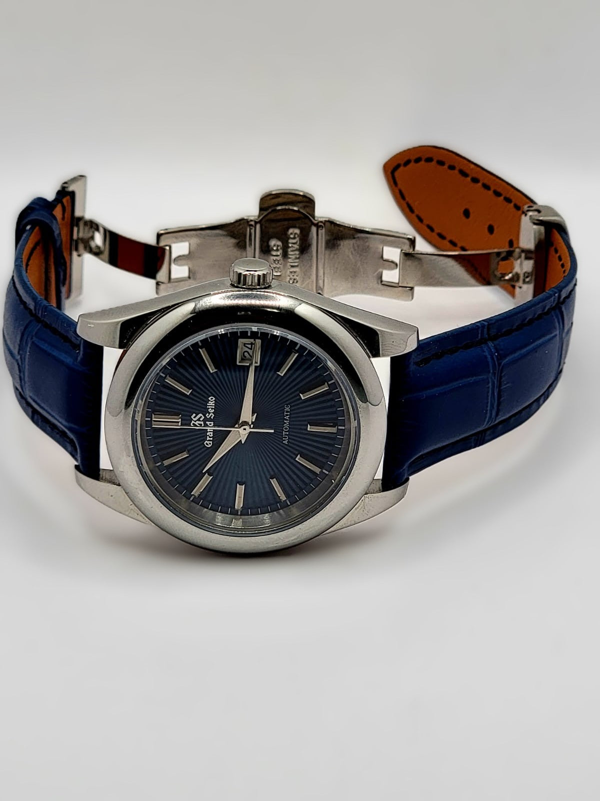 CUSTOM MOD (GRAND SEIKO BLUE TEMPTATIONS) AUTO 6R35A MOVEMENT EXIBITION BACK NEW