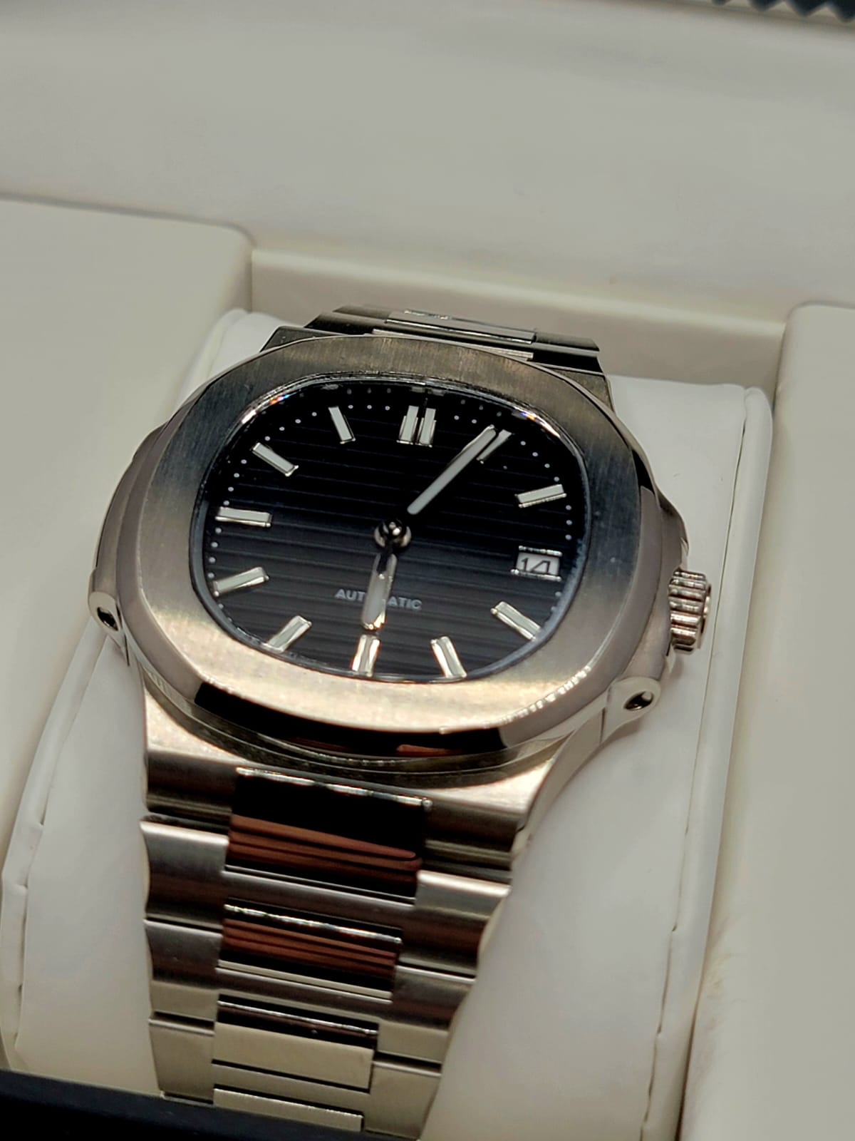 Sterile MOD CUSTOM "JUMBO" STYLE 40MM BLACK DIAL WATCH W/ NH35 AUTOMATIC MOVEMENT