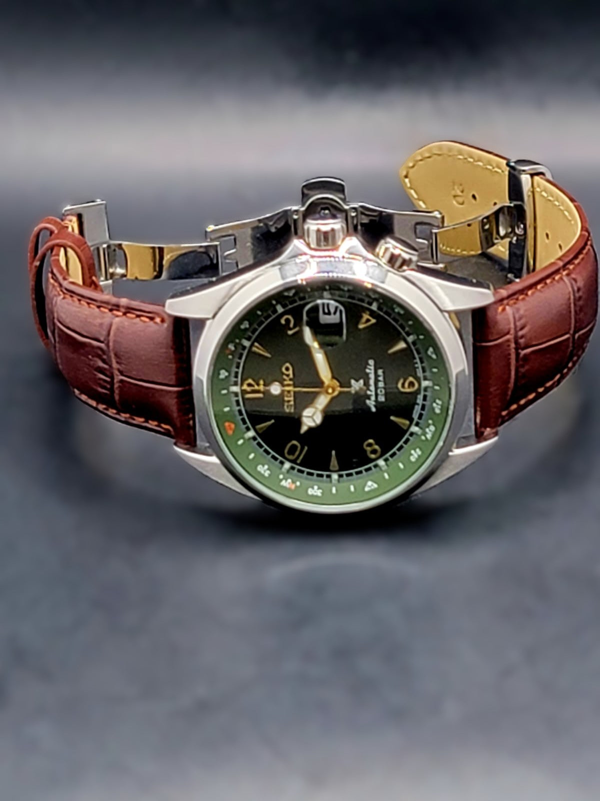 CUSTOM MOD Seiko Prospex Alpinist Green Dial Automatic Men's Wristwatch