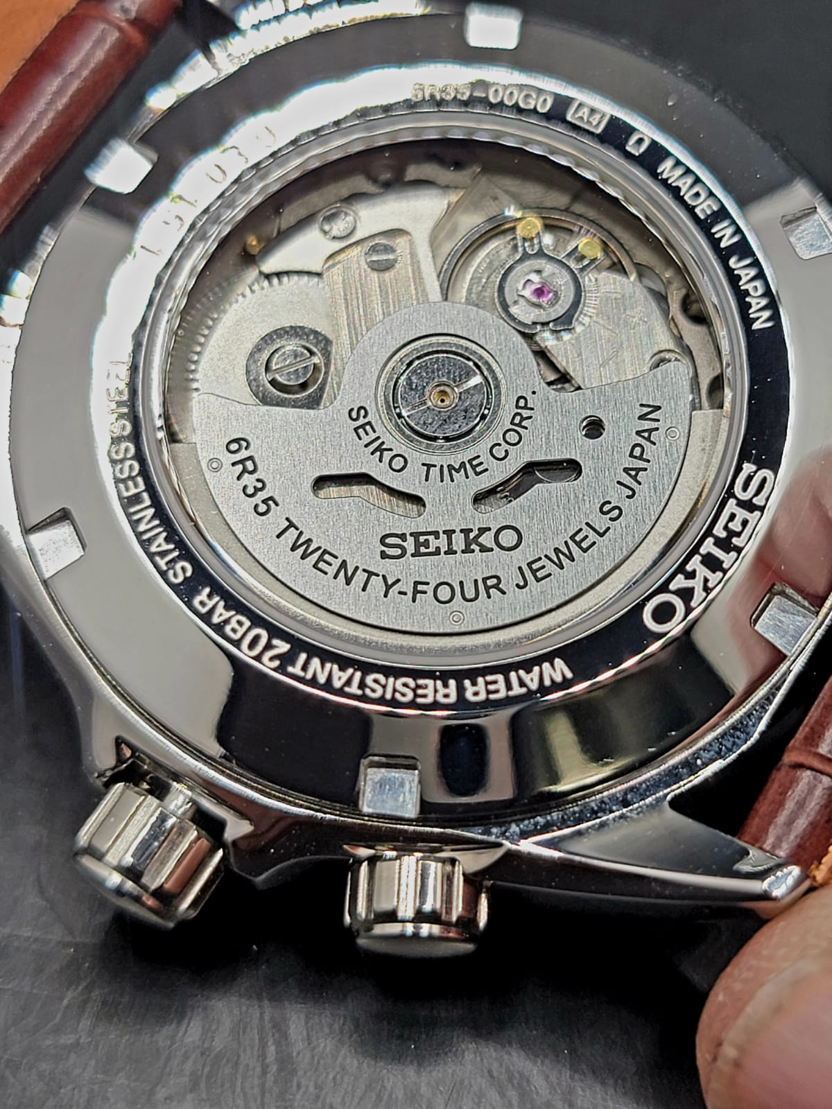 CUSTOM SEIKO MOD Alpinist GREEN Automatic 6R35A MOVEMENT MEN'S WATCH W/ LEATHER NEW