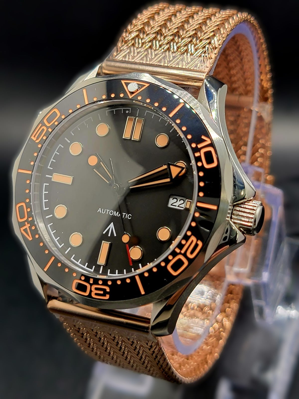 CUSTOM MOD - JAMES BOND 007 - NO TIME TO DIE - 41mm NO TIME TO DIE Auto Black Dial Sapphire NH35A **USA SHIPPED**