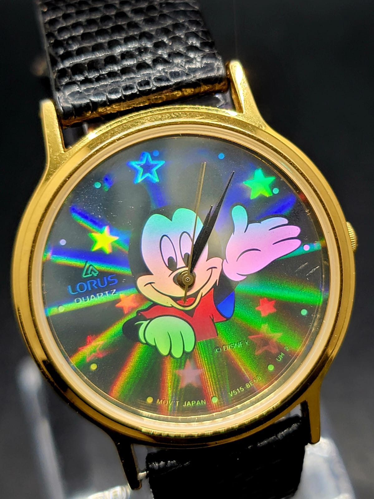 Mickey Mouse RARE 1980's Rainbow Hologram Disney Lorus Watch RMF650