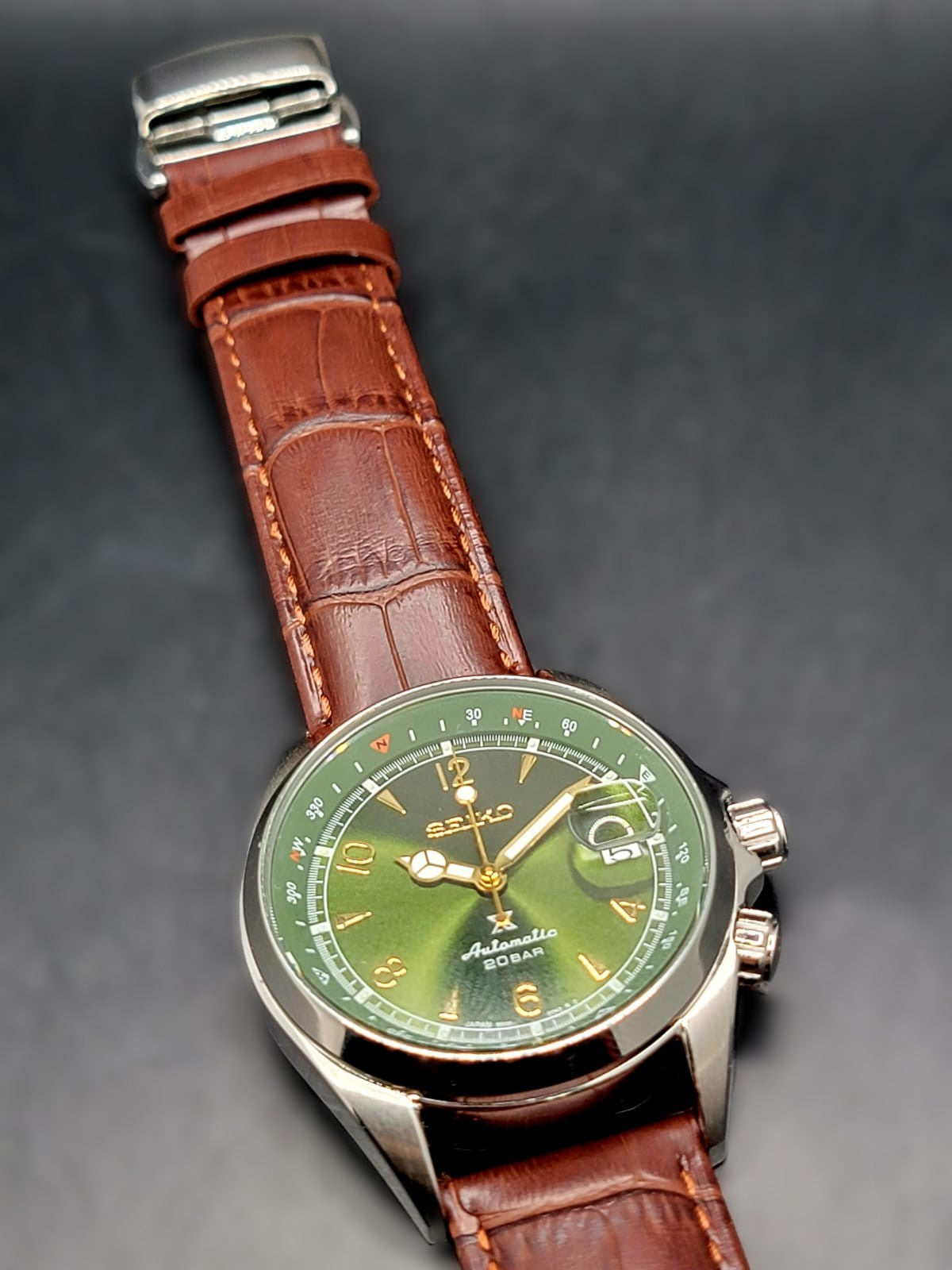 CUSTOM MOD Seiko Prospex Alpinist Green Dial Automatic Men's Wristwatch