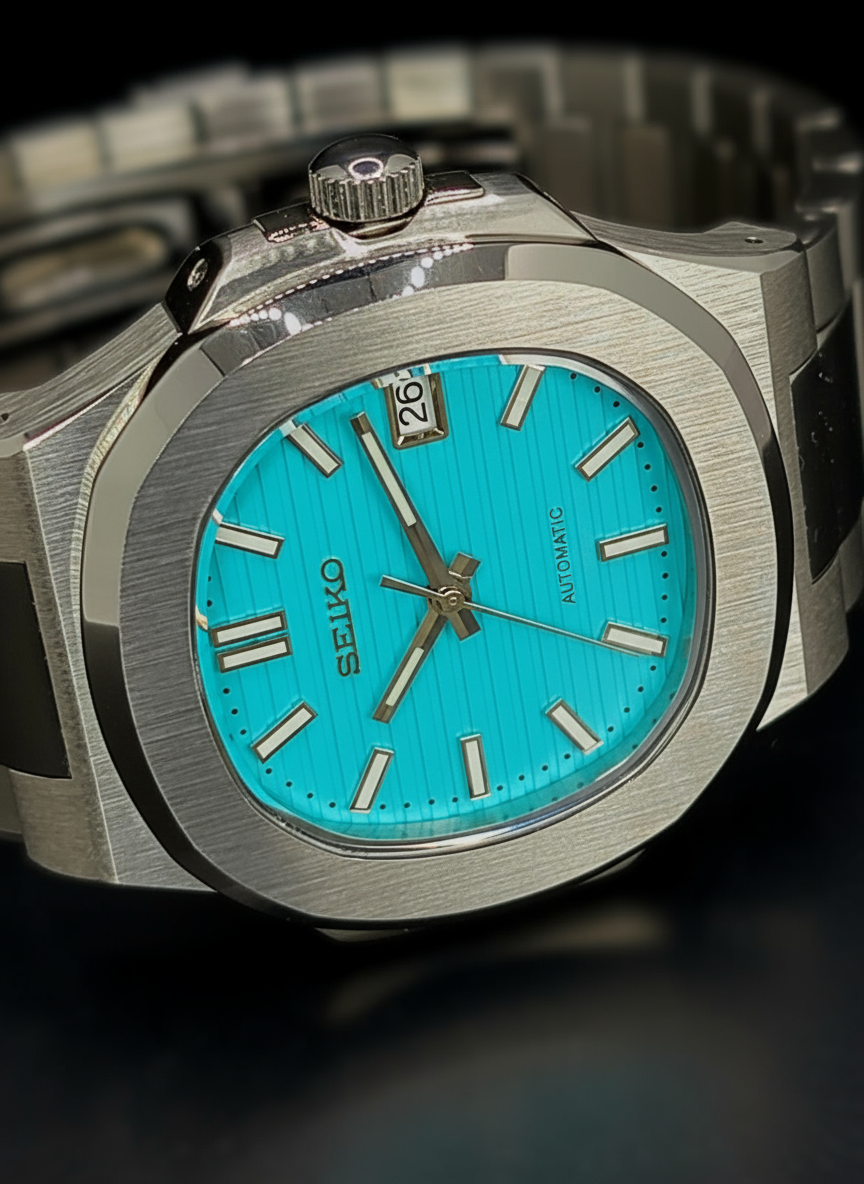 CUSTOM SEIKO NAUTILUS TIFFANY DIAL MOD WATCH Automatic Movement
