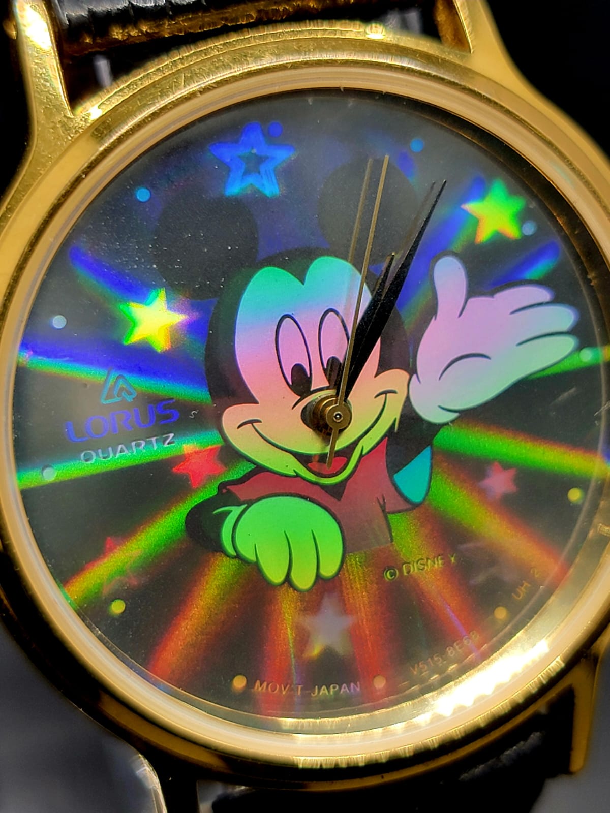 Mickey Mouse RARE 1980's Rainbow Hologram Disney Lorus Watch RMF650