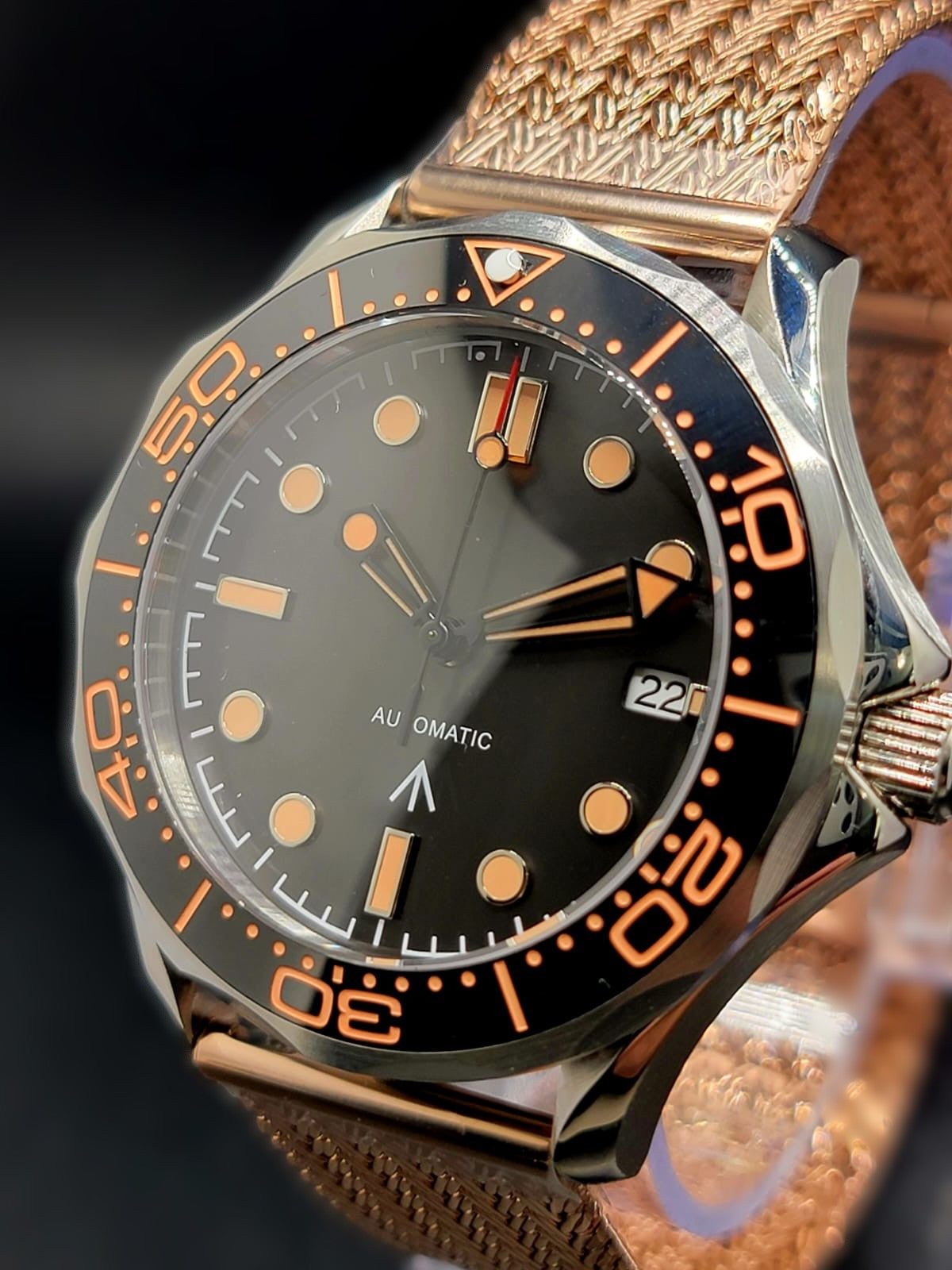 CUSTOM MOD - JAMES BOND 007 - NO TIME TO DIE - 41mm NO TIME TO DIE Auto Black Dial Sapphire NH35A **USA SHIPPED**