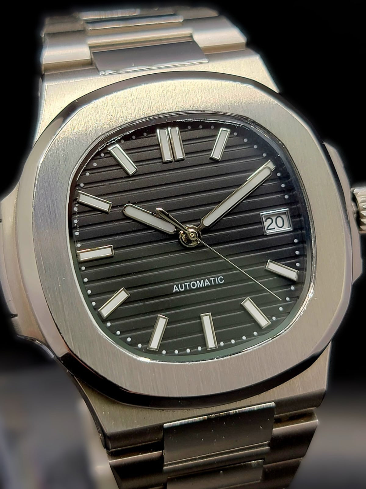 Sterile MOD CUSTOM "JUMBO" STYLE 40MM BLACK DIAL WATCH W/ NH35 AUTOMATIC MOVEMENT
