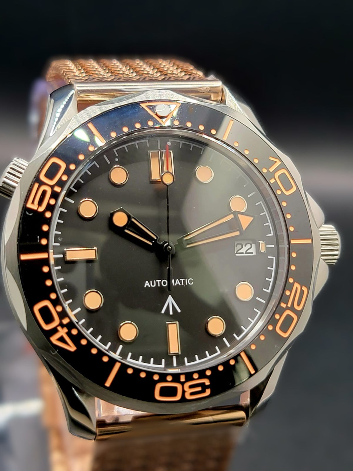 CUSTOM MOD - JAMES BOND 007 - NO TIME TO DIE - 41mm NO TIME TO DIE Auto Black Dial Sapphire NH35A **USA SHIPPED**
