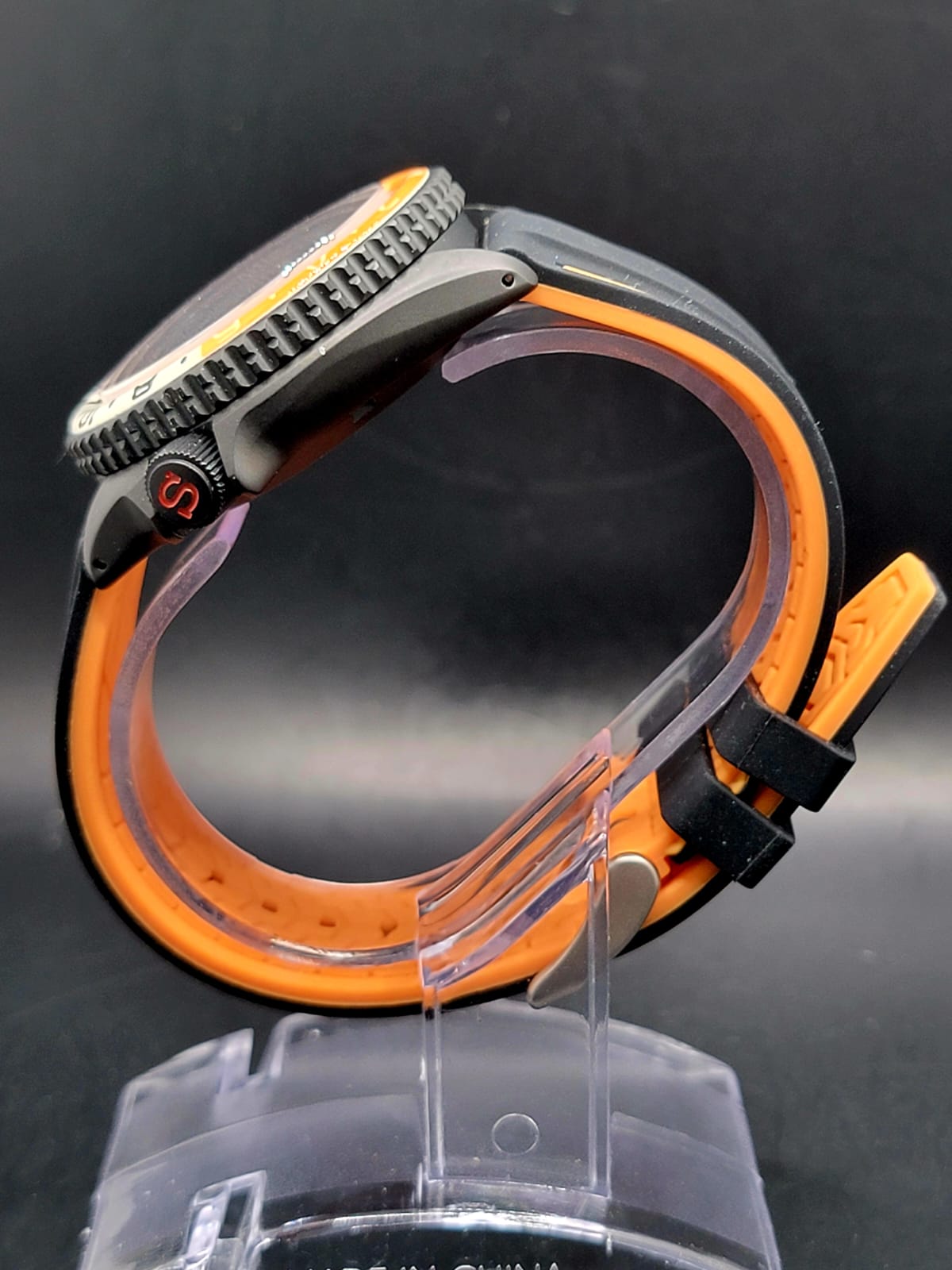 CUSTOM SEIKO MOD 40MM BLACK HAWK ORANGE AND BLACK