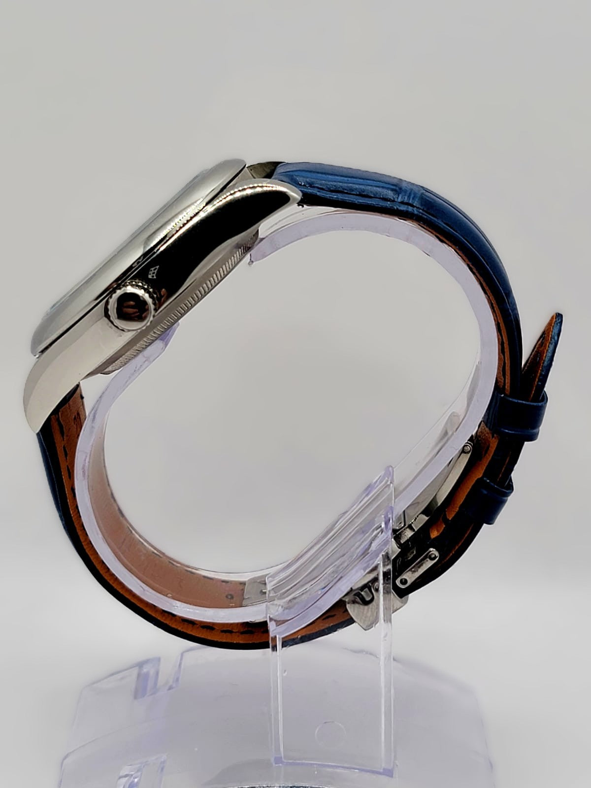 CUSTOM MOD (GRAND SEIKO BLUE TEMPTATIONS) AUTO 6R35A MOVEMENT EXIBITION BACK NEW