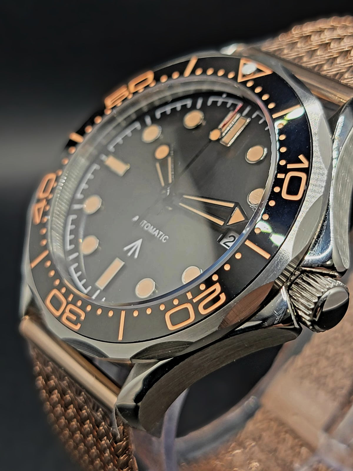 CUSTOM MOD - JAMES BOND 007 - NO TIME TO DIE - 41mm NO TIME TO DIE Auto Black Dial Sapphire NH35A **USA SHIPPED**