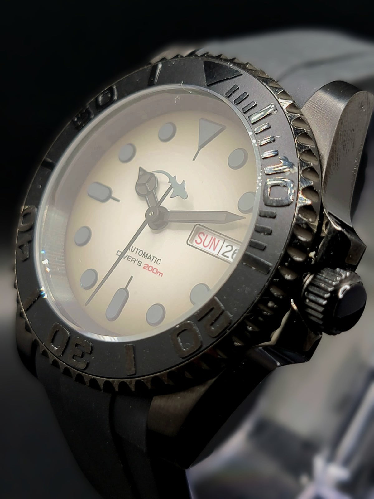 CUSTOM MOD 40mm 20ATM Black PVD Case NH36A Black Dial Automatic Men's Watch