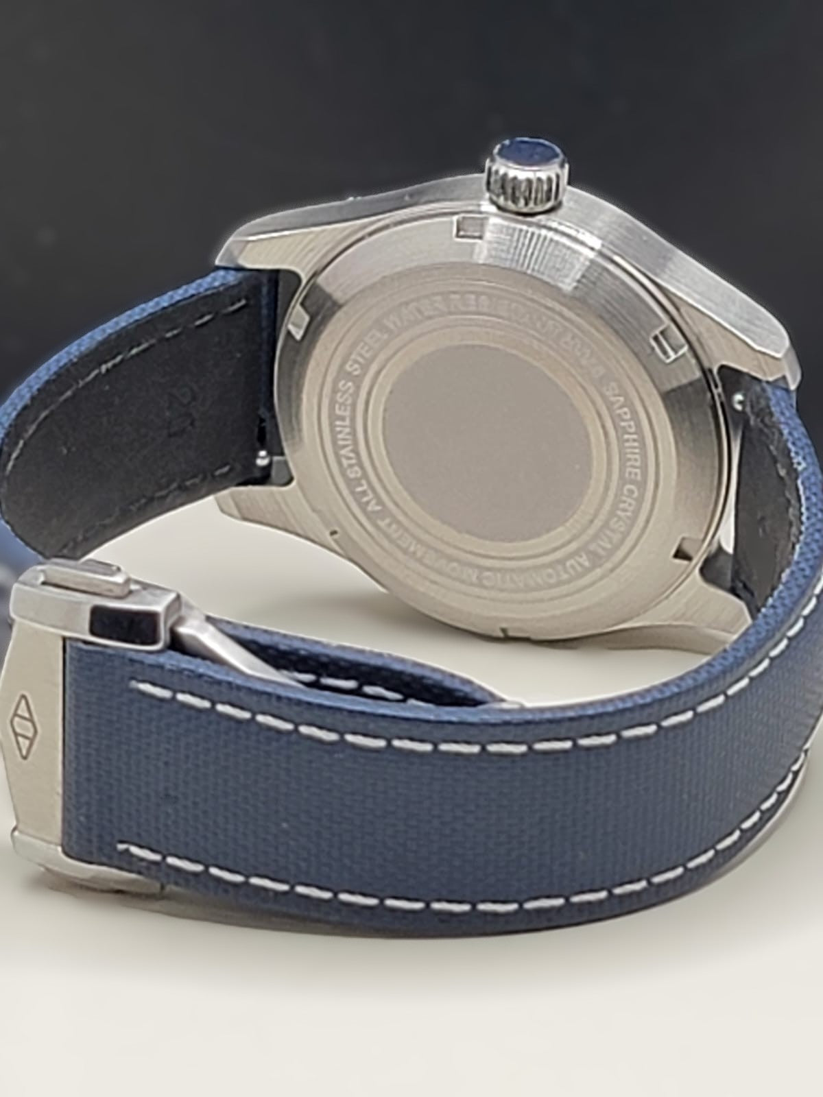 Sterile MOD 40mm Blue Dial GMT **UPGRADED CUSTOM BLUE SAILCLOTH BAND**- Sapphire NH34 GMT Automatic Men Watch NEW **INQUIRE FOR PRICING**