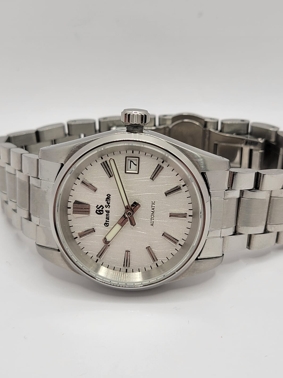 CUSTOM MOD (GRAND SEIKO HERITAGE ) WHITE TEXTURED 38mm DIAL AUTOMATIC NH35A MOVEMENT NEW