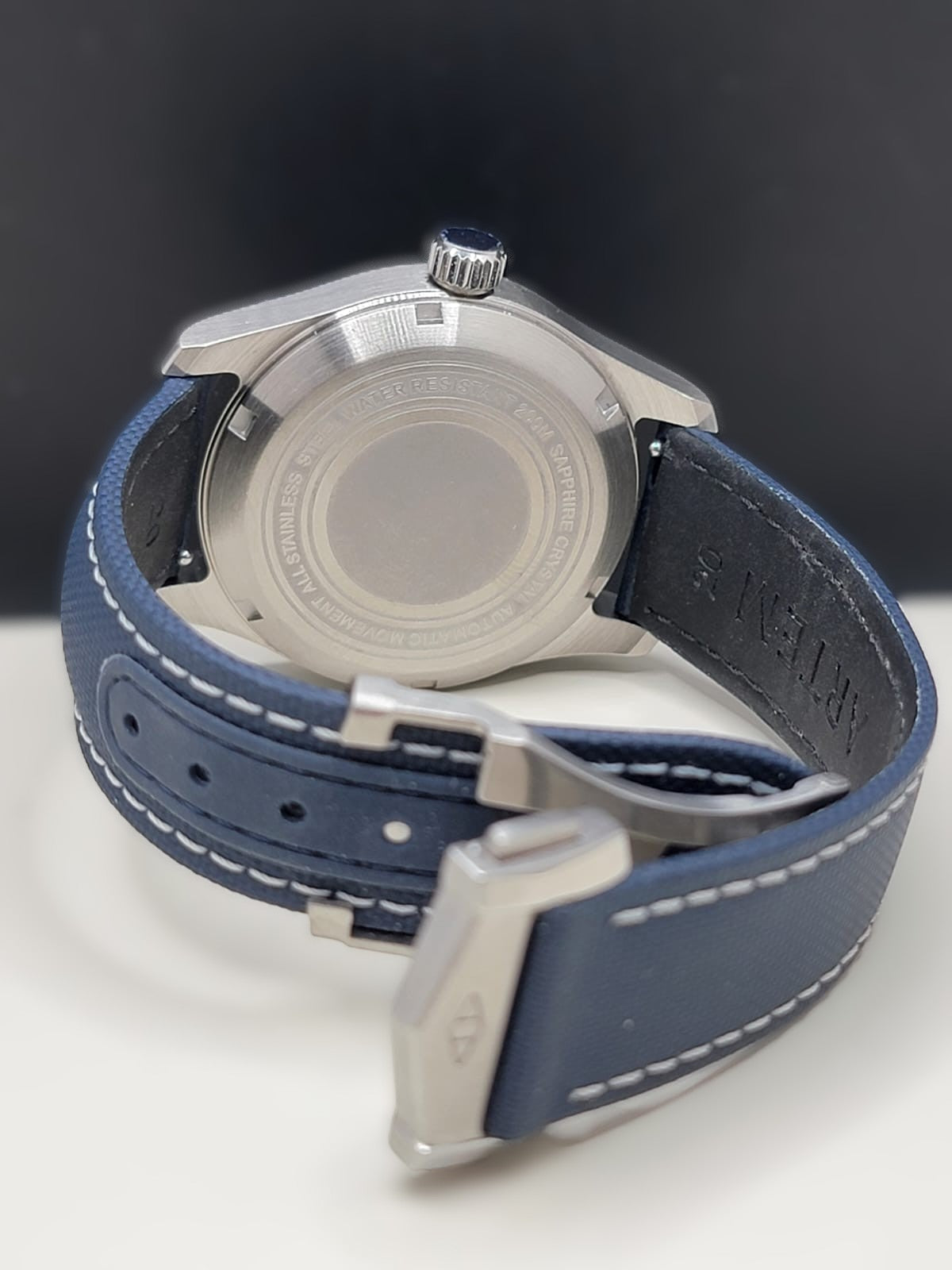 Sterile MOD 40mm Blue Dial GMT **UPGRADED CUSTOM BLUE SAILCLOTH BAND**- Sapphire NH34 GMT Automatic Men Watch NEW **INQUIRE FOR PRICING**