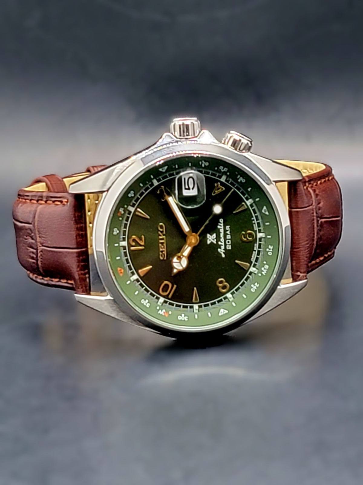 CUSTOM MOD Seiko Prospex Alpinist Green Dial Automatic Men's Wristwatch