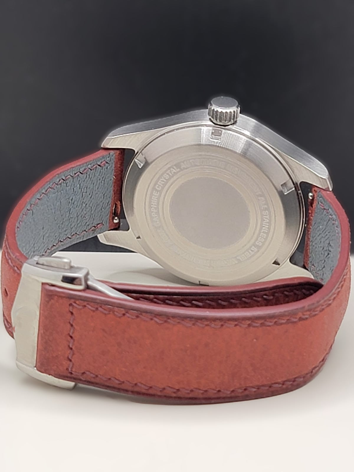 Sterile MOD 40mm Cream Dial GMT **UPGRADED HIGH-QUALITY HAND-MADE LEATHER AND SUEDE BAND**- Sapphire NH34 GMT Automatic Men Watch NEW **INQUIRE FOR PRICING**