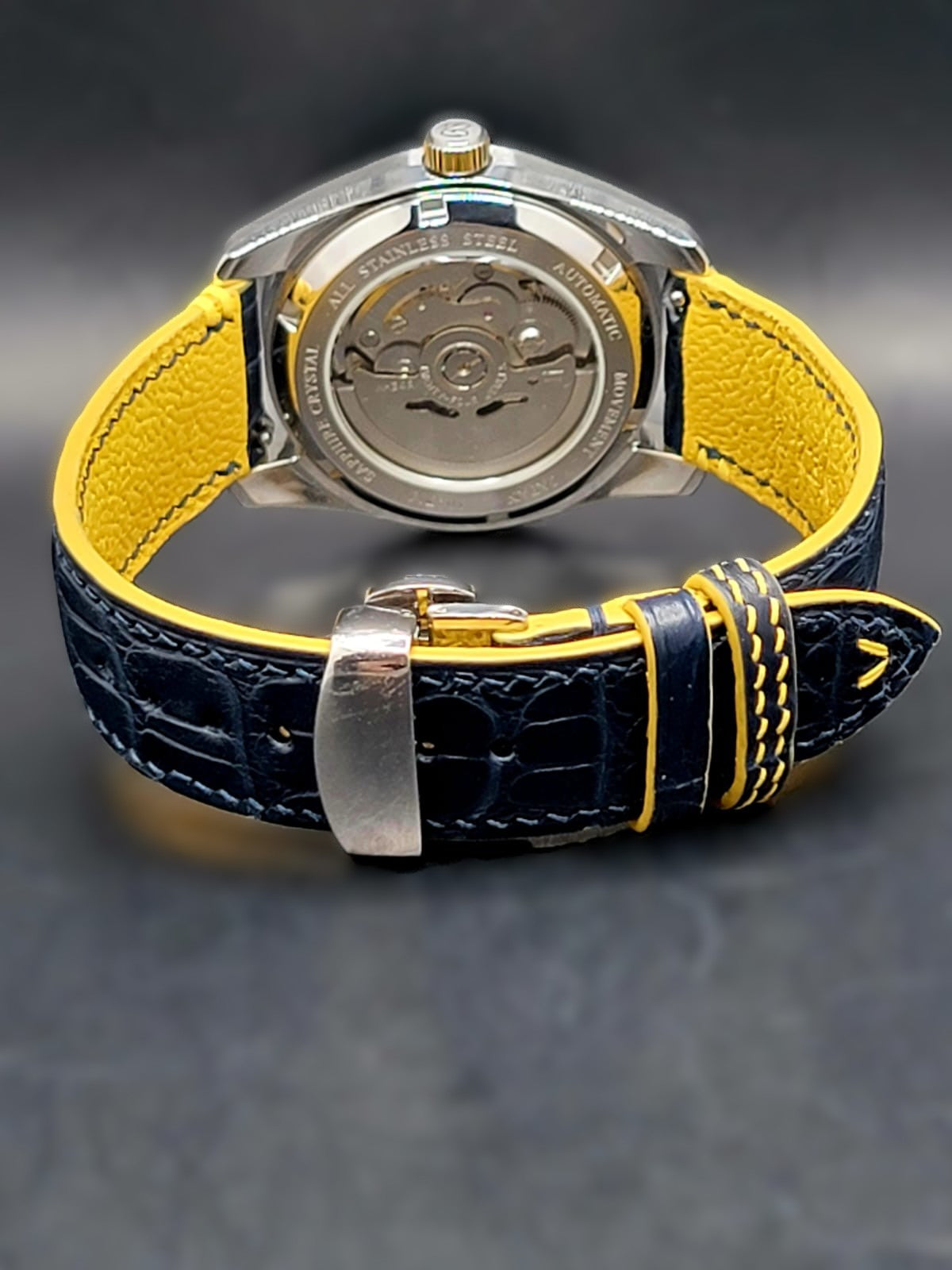CUSTOM PREMIER LIMITLESS MOD (GRAND SEIKO HERITAGE GMT) ROYAL BLUE DIAL, CUSTOM HANDMADE LEATHER BAND WITH BUTTERFLY CLASP, NH34GMT AUTOMATIC NEW **IN STOCK, SERIOUS INQUIRIES ONLY PLEASE!**