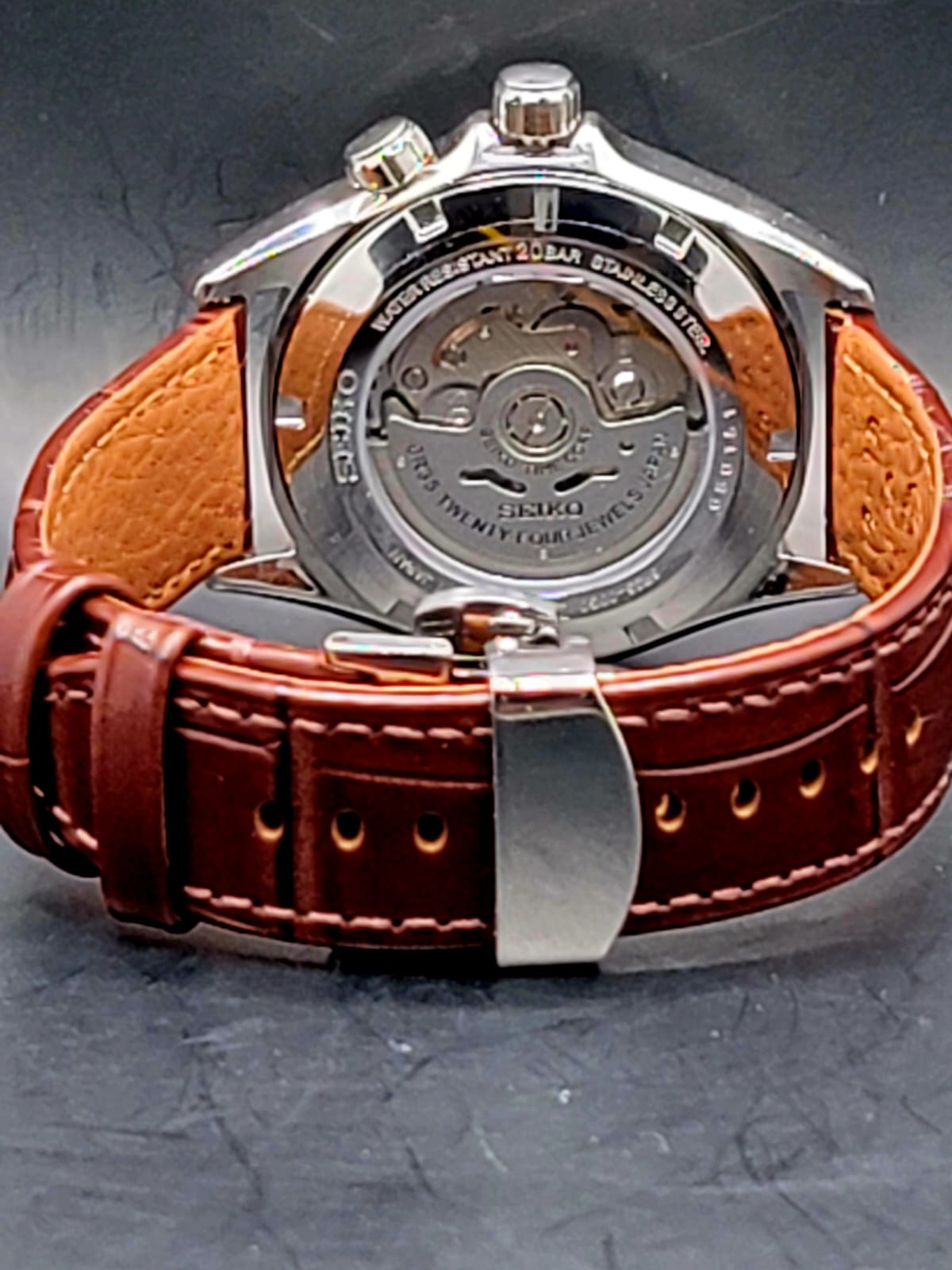 CUSTOM SEIKO MOD Alpinist GREEN Automatic 6R35A MOVEMENT MEN'S WATCH W/ LEATHER NEW