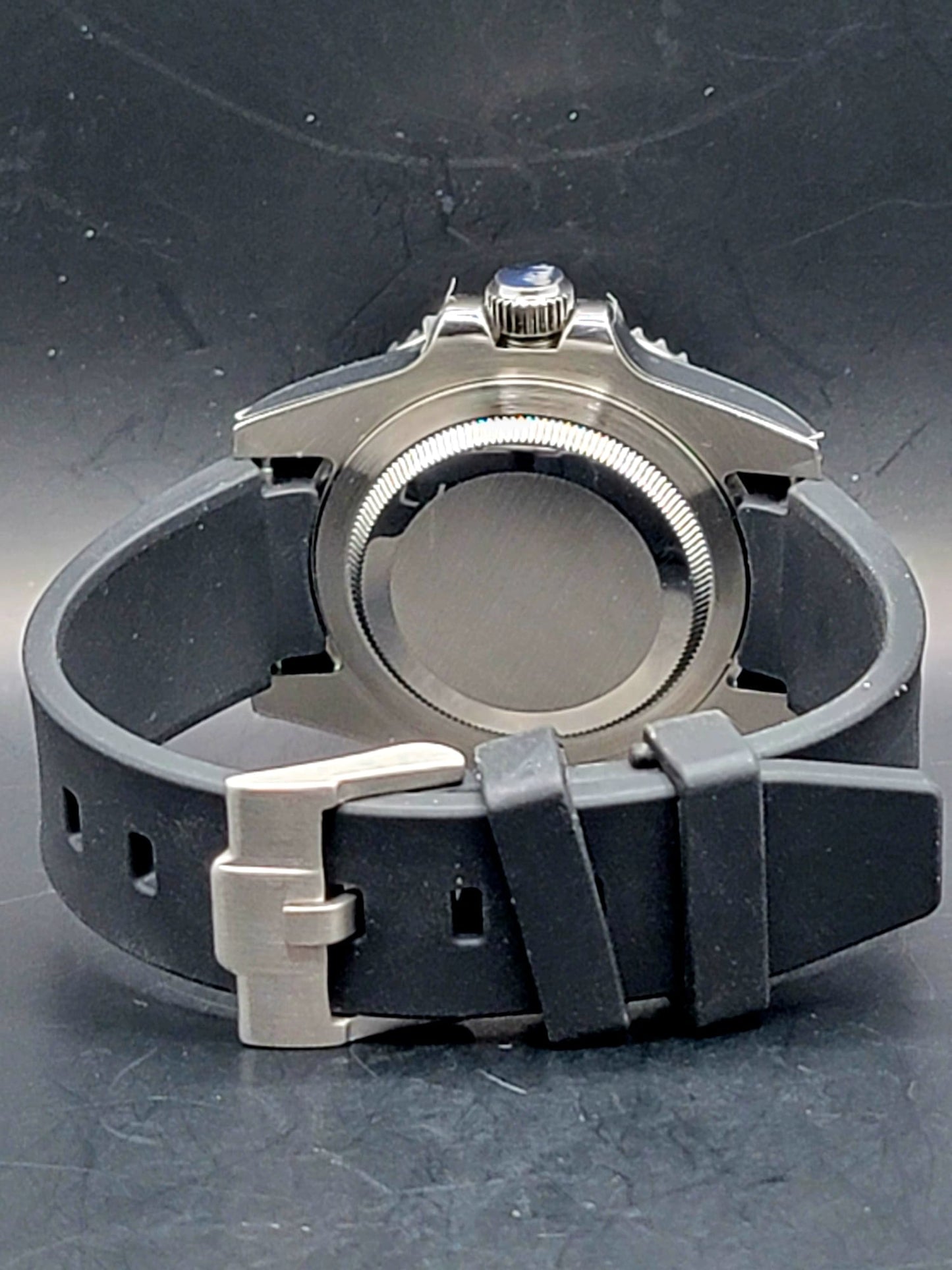 Sterile MOD 40mm Black-n-Red w/ Gold Shark- Sapphire NH36 Automatic Men Watch NEW