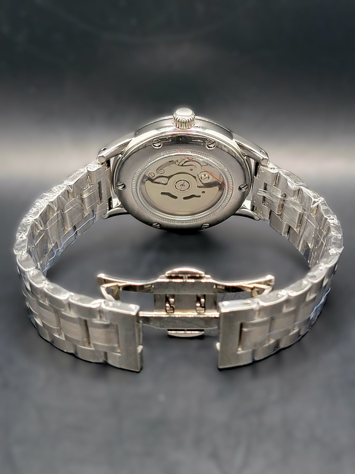 CUSTOM MOD (GRAND SEIKO ELEGANCE GMT) GREEN DIAL w LEATHER BAND AUTO NH34GMT