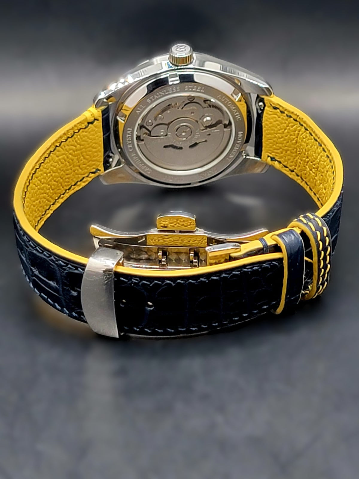 CUSTOM PREMIER LIMITLESS MOD (GRAND SEIKO HERITAGE GMT) ROYAL BLUE DIAL, CUSTOM HANDMADE LEATHER BAND WITH BUTTERFLY CLASP, NH34GMT AUTOMATIC NEW **IN STOCK, SERIOUS INQUIRIES ONLY PLEASE!**