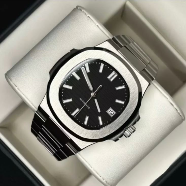 Sterile MOD CUSTOM "JUMBO" STYLE 40MM BLACK DIAL WATCH W/ NH35 AUTOMATIC MOVEMENT