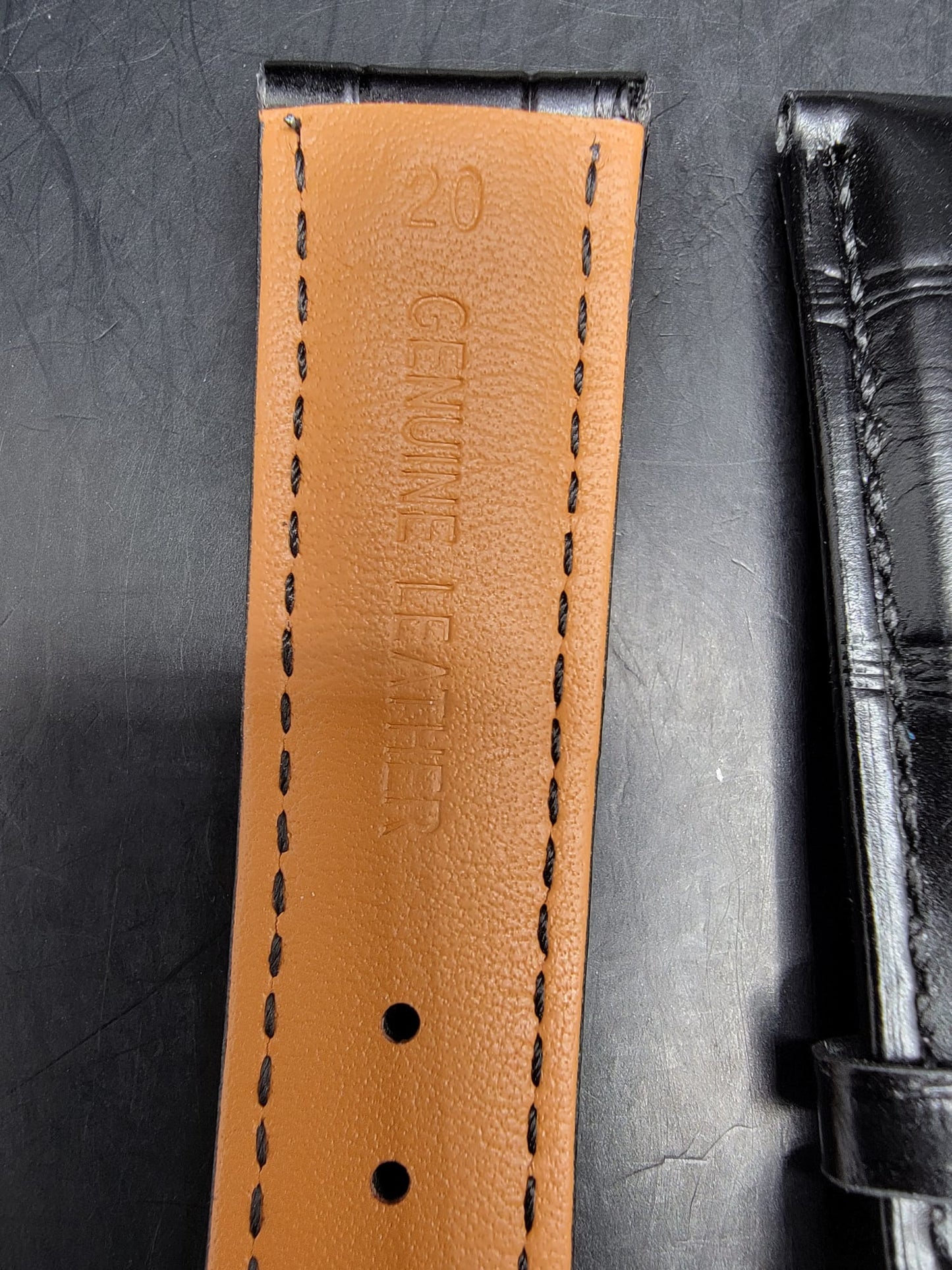 LEATHER BAND - BLACK - MID LEVEL - ROSE GOLD BUTTERLY