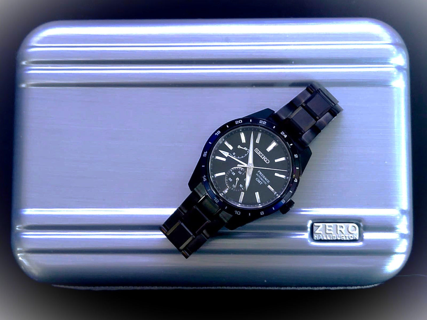 Seiko Presage Sharp Edged Series Zero Halliburton Limited Edition automatic GMT watch (ref. SPB271J1). #40/600