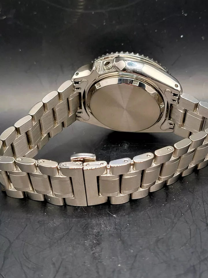 X-OUT QUALITY CUSTOM MOD CASE "SPRITE BUILD" SKX007 3:80: Silver Brushed Case with Crown Guard