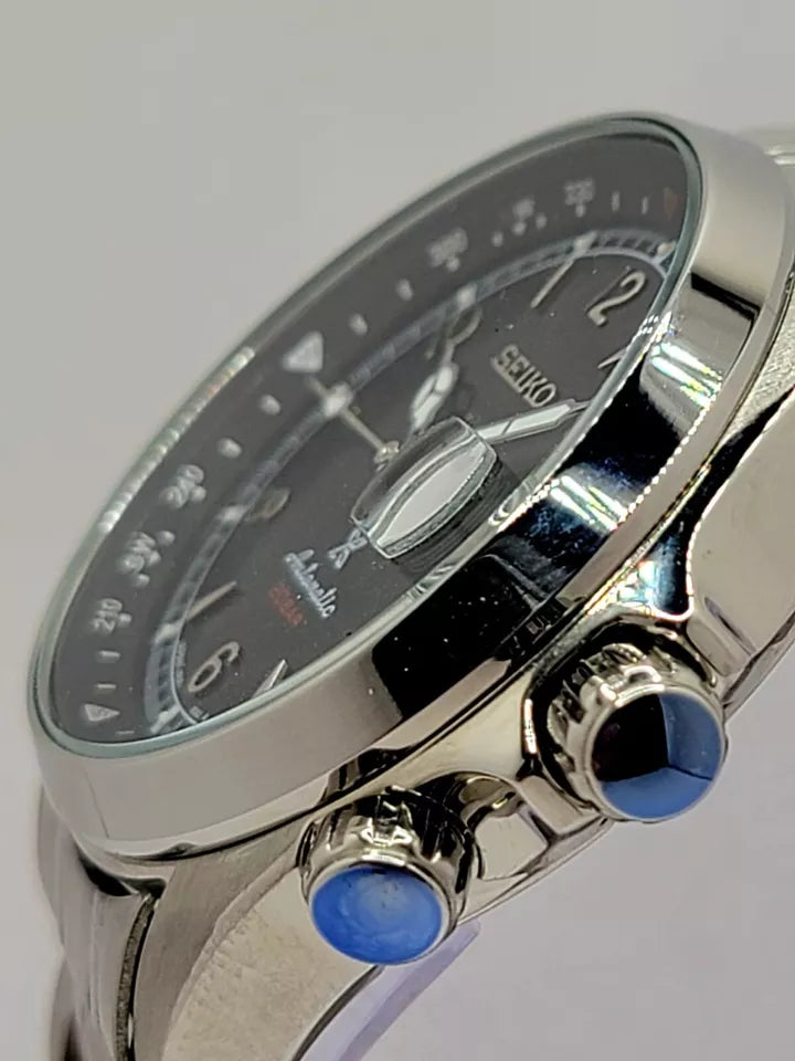 CUSTOM SEIKO MOD Alpinist BLACK Dial Automatic 6R35A MOVEMENT MEN'S WATCH NEW