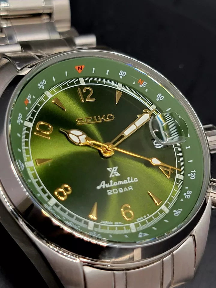 CUSTOM SEIKO MOD Alpinist GREEN Automatic 6R35A MOVEMENT MEN'S WATCH NEW