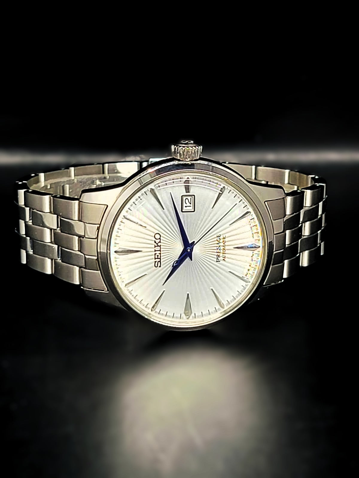 Seiko Presage Automatic Silver Dial Stainless Steel Men's Watch SRPB77