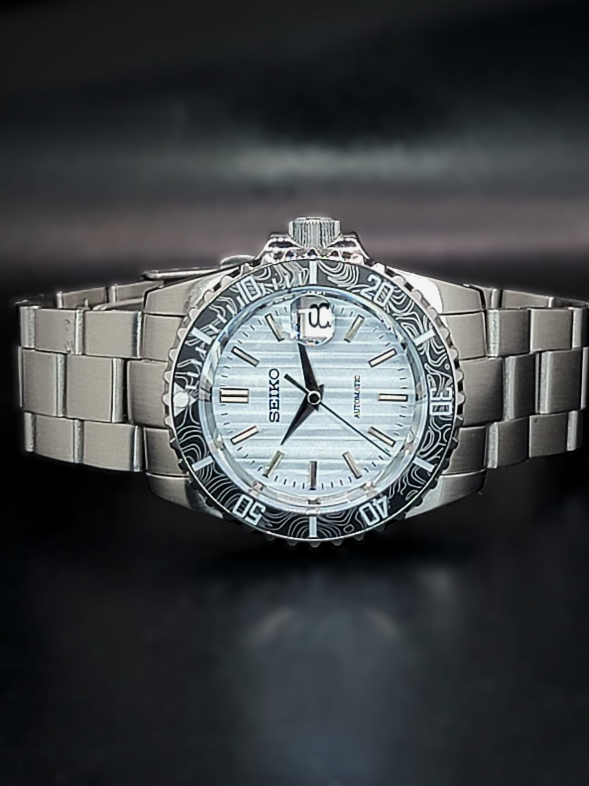 CUSTOM PREMIER SEIKO MOD - VERTICAL BLUES - AUTOMATIC