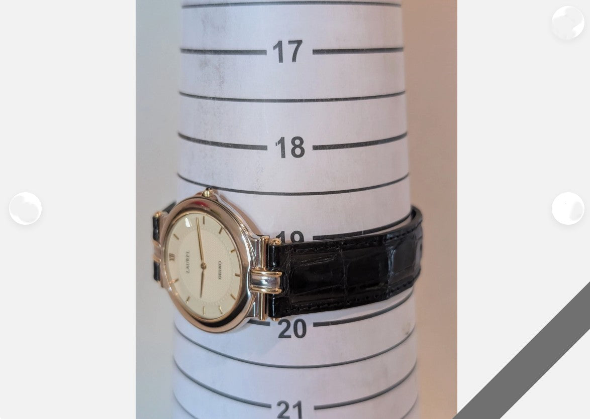 MINT w/Box SEIKO LAUREL 5A54-0290 Cream Dial Silver Women's 33mm