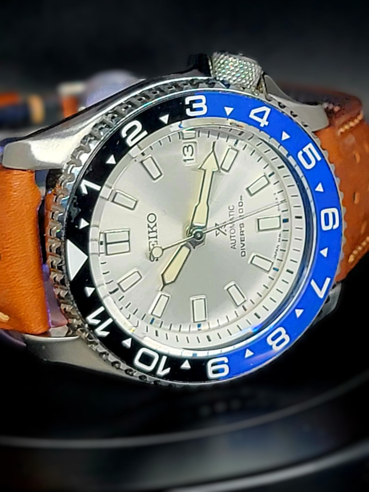 CUSTOM SEIKO MOD - COWBOY ICE - CUSTOM HAND MADE LEATHER