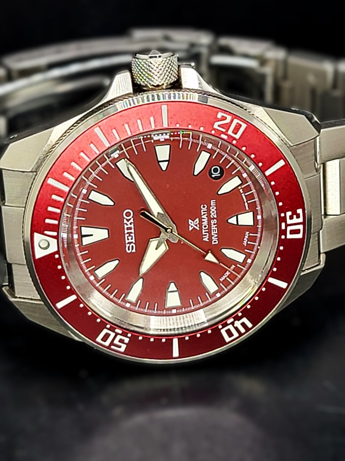 Seiko Samurai Prospex Automatic Diver Watch Red, 41.7mm, SRPL11