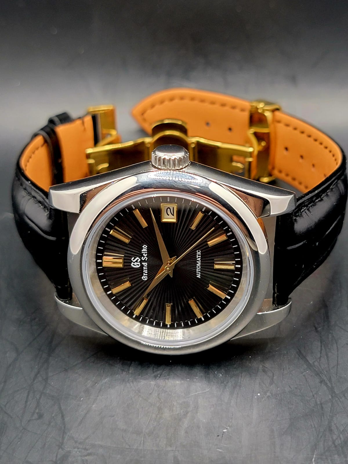 CUSTOM MOD (GRAND SEIKO HERITAGE) BLACK AND GOLD STARBUST DIAL AUTO NH35A MOVEMENT NEW (Copy)