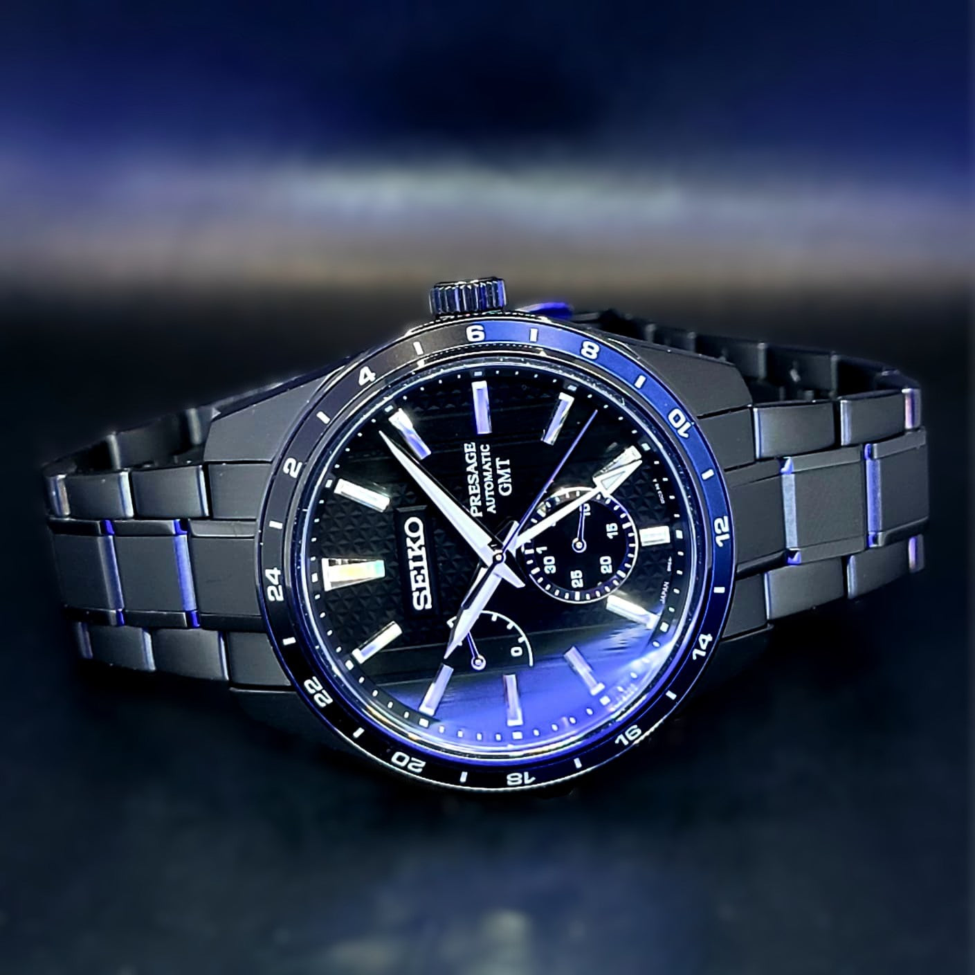 Seiko Presage Sharp Edged Series Zero Halliburton Limited Edition automatic GMT watch (ref. SPB271J1). #40/600