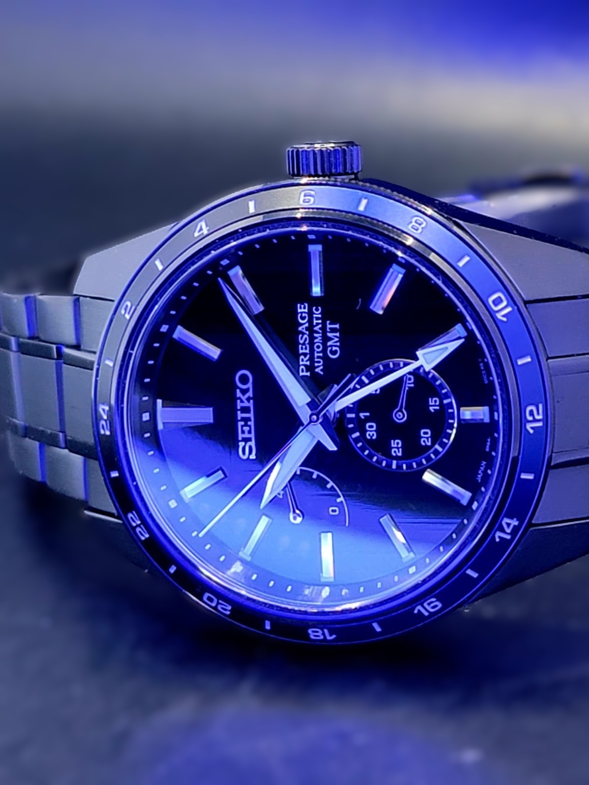 Seiko Presage Sharp Edged Series Zero Halliburton Limited Edition automatic GMT watch (ref. SPB271J1). #40/600