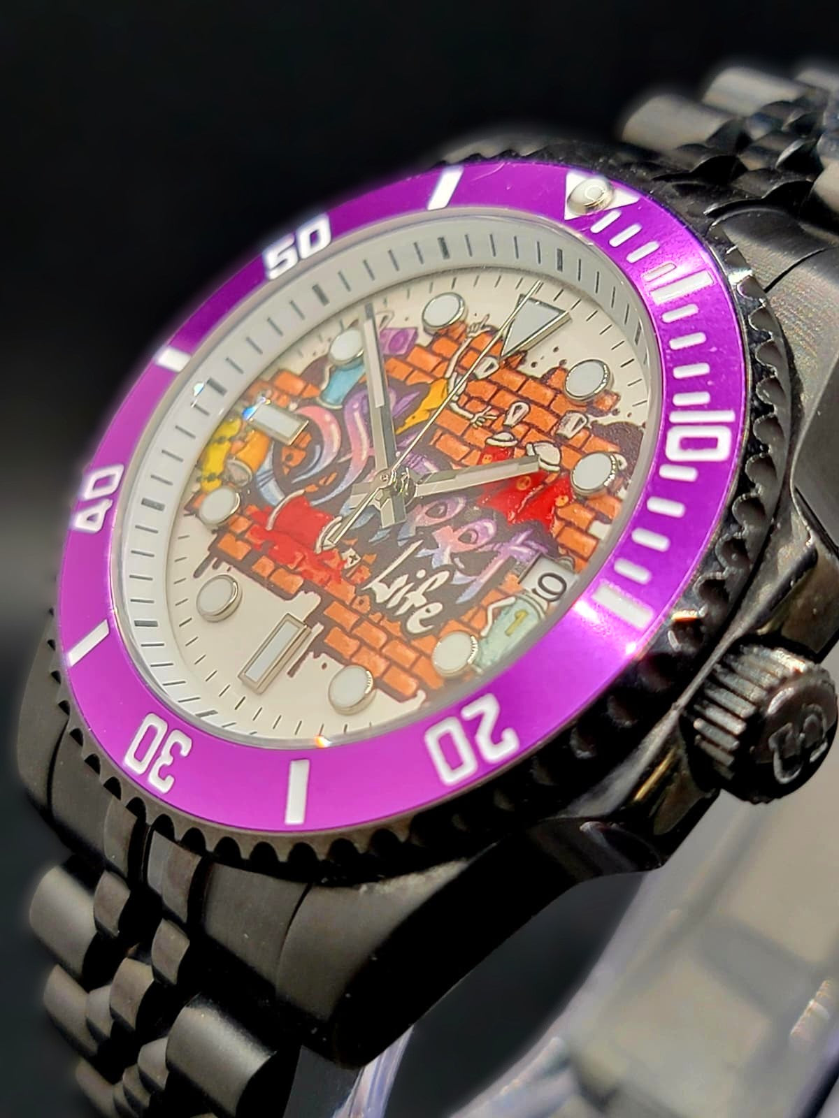 SEIKO STREET LIFE CUSTOM MOD w/ Black Jubilee Bracelet