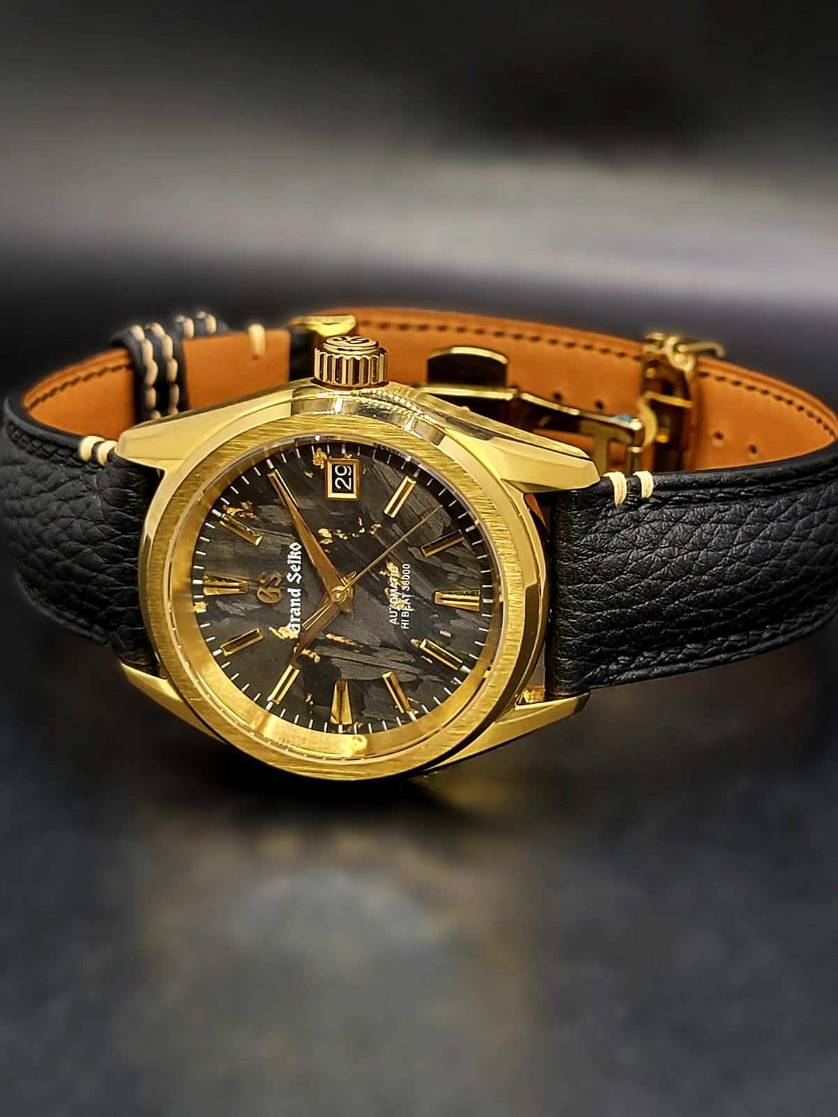 **BRAND NEW PREMIER** CUSTOM MOD 38MM (GRAND SEIKO BLACK & GOLD) HI-DEF TEXTURED DIAL AUTOMATIC NEW **BUILD TO ORDER, SERIOUS INQUIRES ONLY PLEASE**