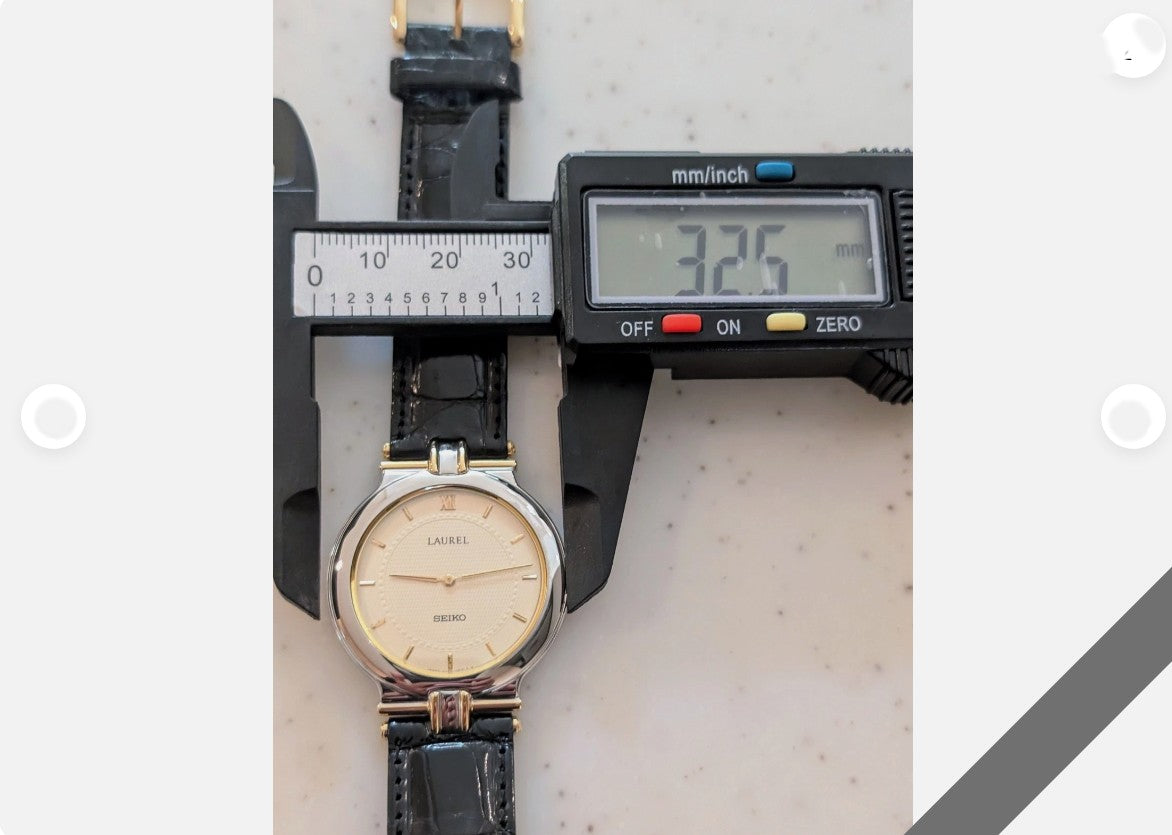 MINT w/Box SEIKO LAUREL 5A54-0290 Cream Dial Silver Women's 33mm