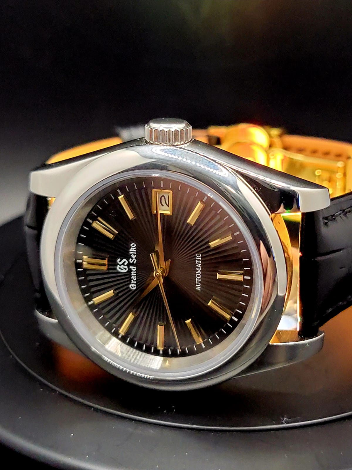 CUSTOM MOD (GRAND SEIKO HERITAGE) BLACK AND GOLD STARBUST DIAL AUTO NH35A MOVEMENT NEW (Copy)