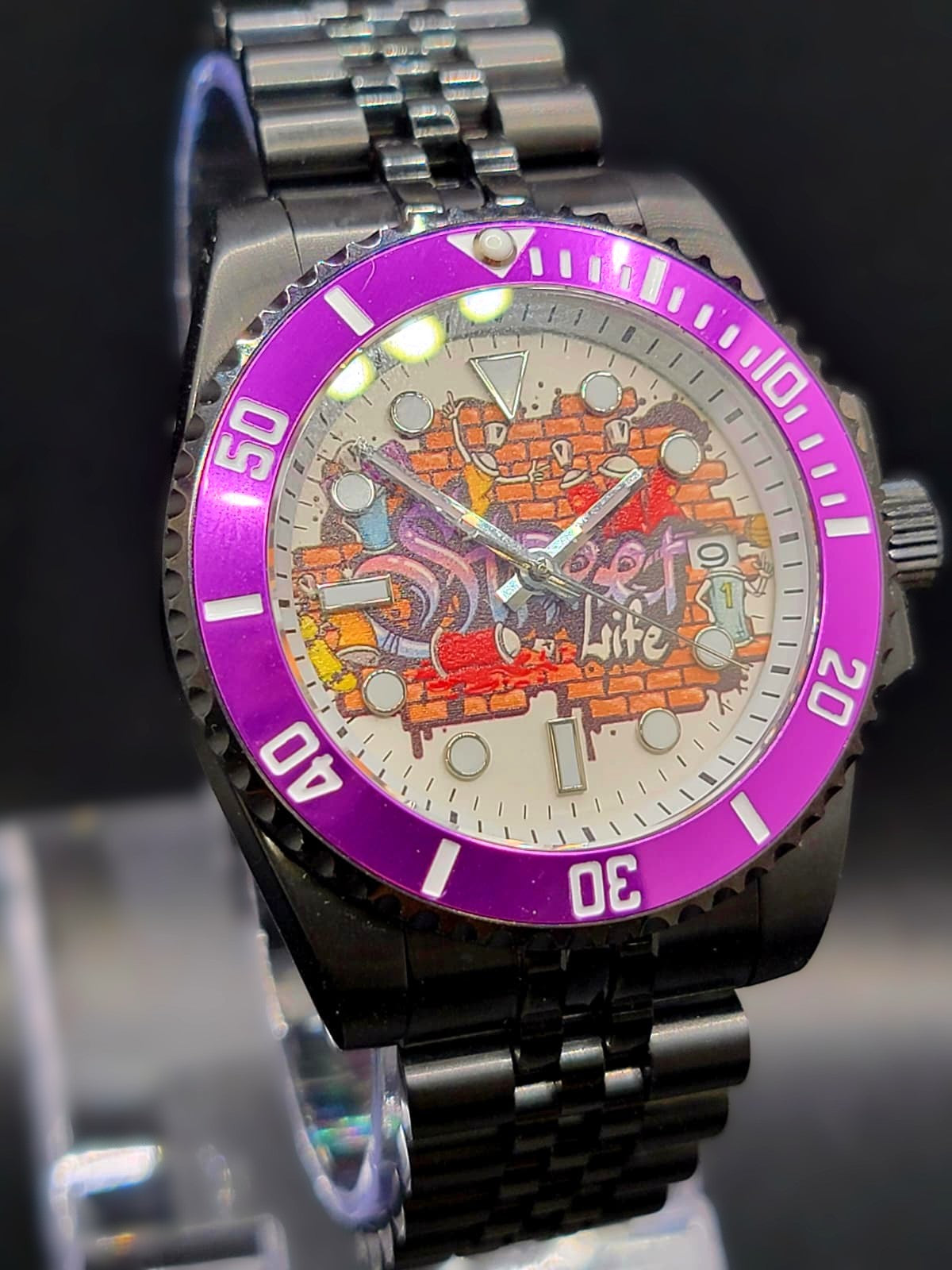 SEIKO STREET LIFE CUSTOM MOD w/ Black Jubilee Bracelet