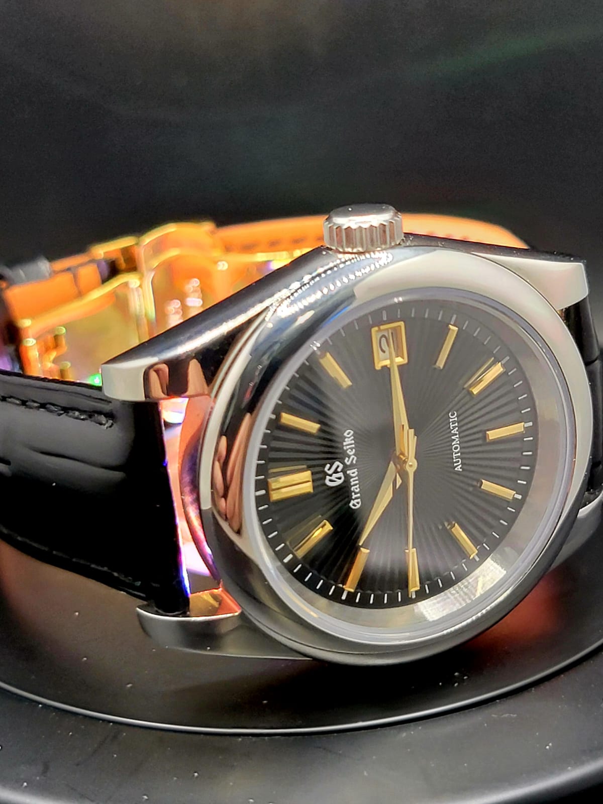 CUSTOM MOD (GRAND SEIKO HERITAGE) BLACK AND GOLD STARBUST DIAL AUTO NH35A MOVEMENT NEW (Copy)