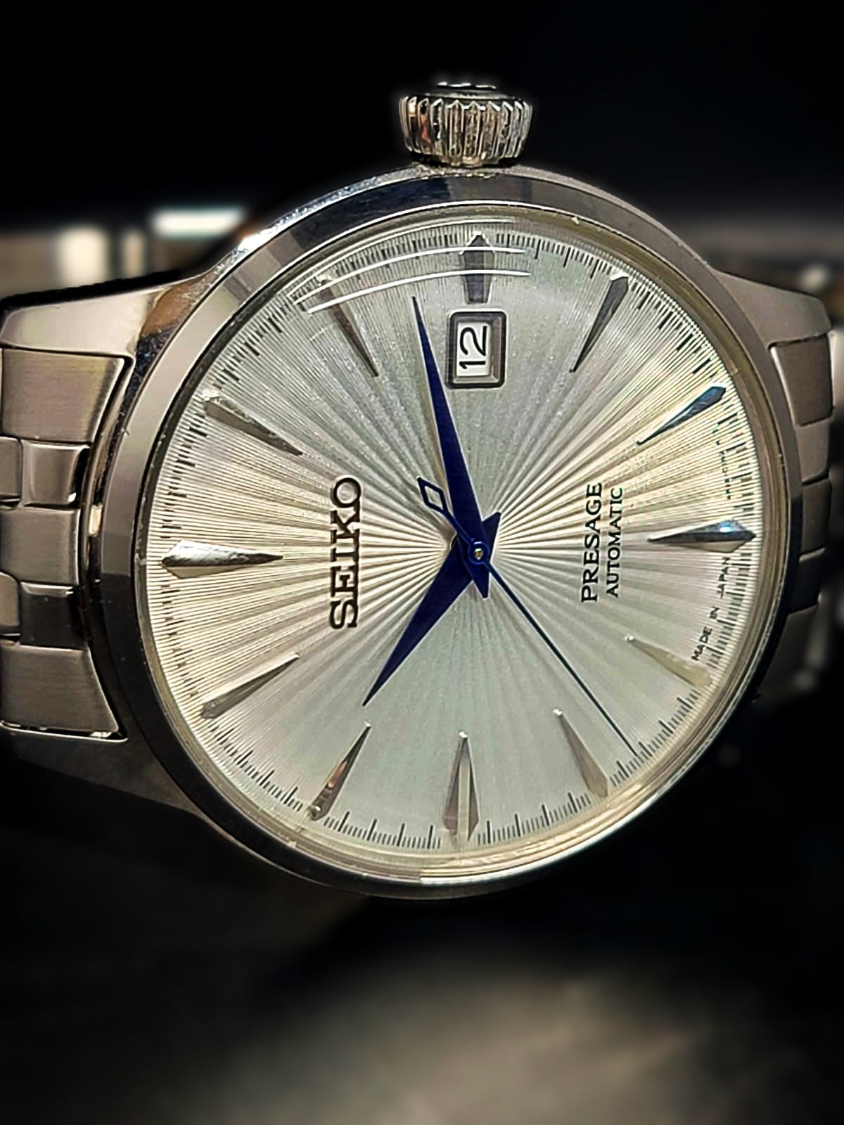 Seiko Presage Automatic Silver Dial Stainless Steel Men's Watch SRPB77