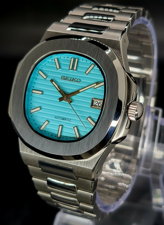 CUSTOM SEIKO NAUTILUS TIFFANY DIAL MOD WATCH Automatic Movement