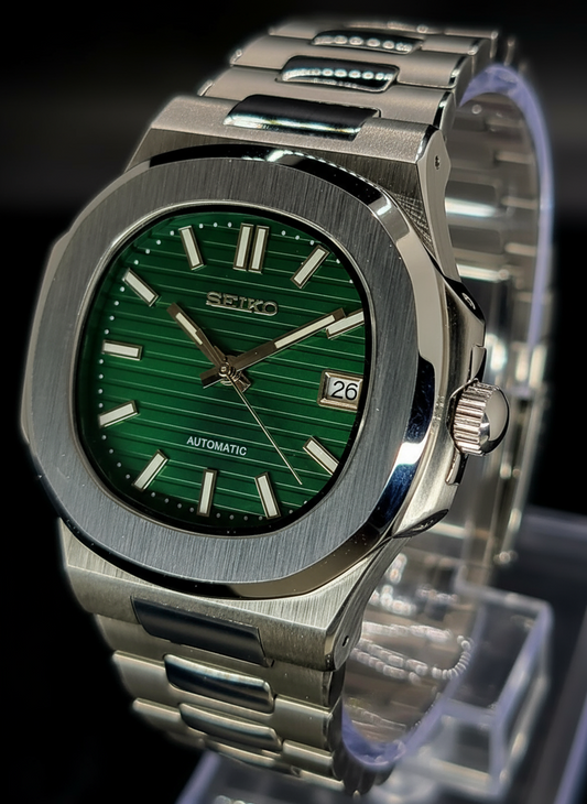 CUSTOM SEIKO NAUTILUS GREEN DIAL MOD WATCH Automatic Movement
